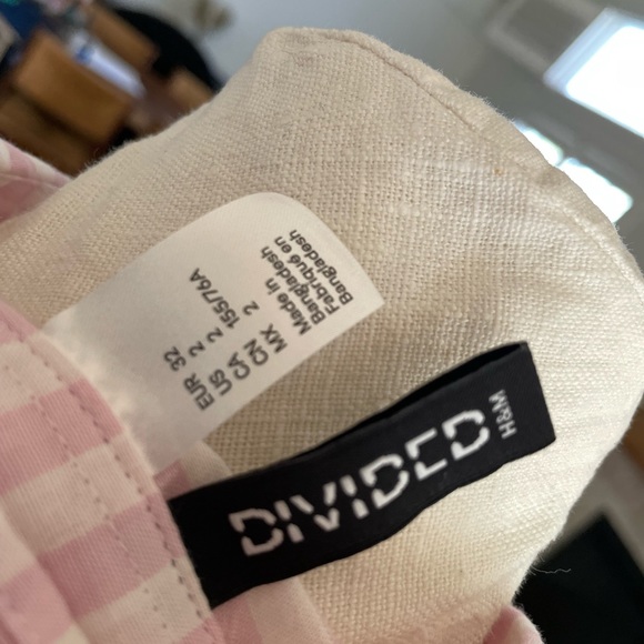 H&M Striped pink & white button up shirt size 2 - Picture 2 of 3